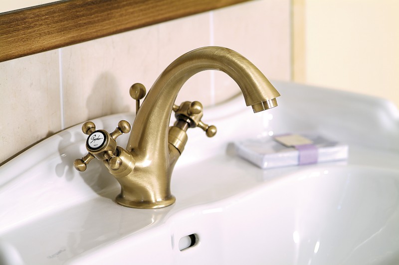 ANTEA stojánková umyvadlová baterie s výpustí, bronz 3176