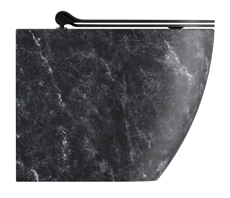 ALTACERAMICA WC mísa stojící, Swirlflush, 36x55cm, spodní/zadní odpad, mramor/černá mat AC20336