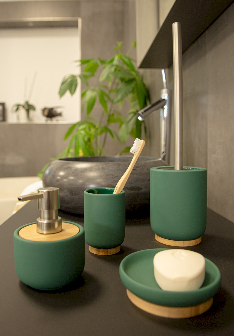 FANCY WC štětka na postavení, tmavě zelená 2126405