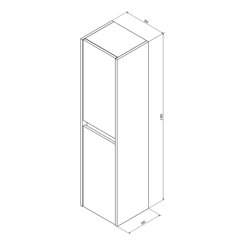 NIRONA skříňka vysoká 35x140x30cm, 2x dvířka, levá/pravá, dub Sherwood NR350-1515