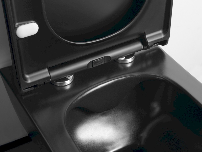 AVVA závěsná WC mísa, Rimless, 35,5x53cm, černá mat 100314-110