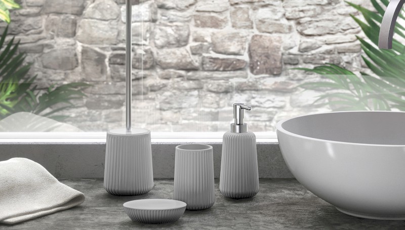 MARIKA sklenka na postavení, šedá MK9808