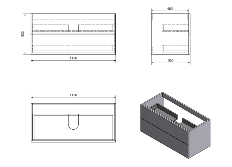 TREOS umyvadlová skříňka 110x53x50,5cm, dub Collingwood TS110-1919