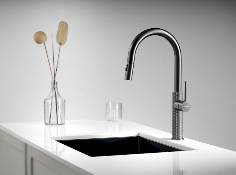 FLAWO stojánková dřezová baterie s výsuvnou sprškou, gun metal FR576GM