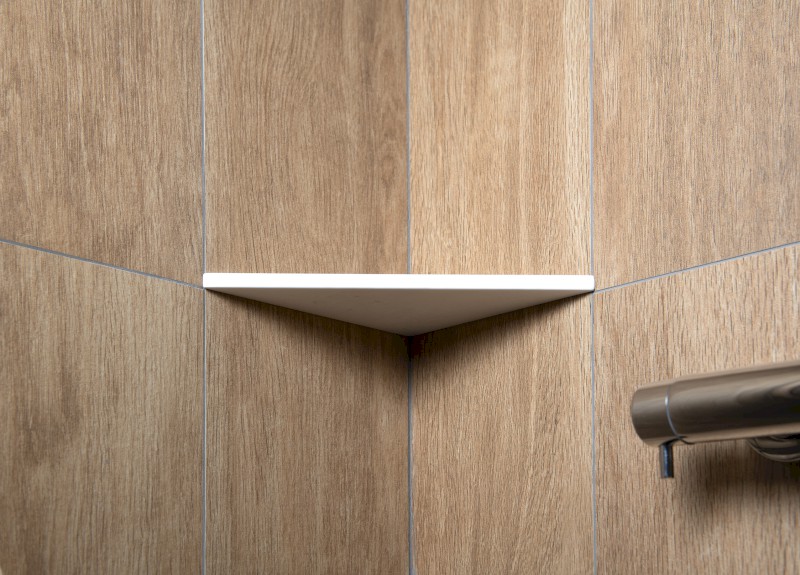 ABELINE rohová police rockstone 200x200mm, bílá mat AE200-0101