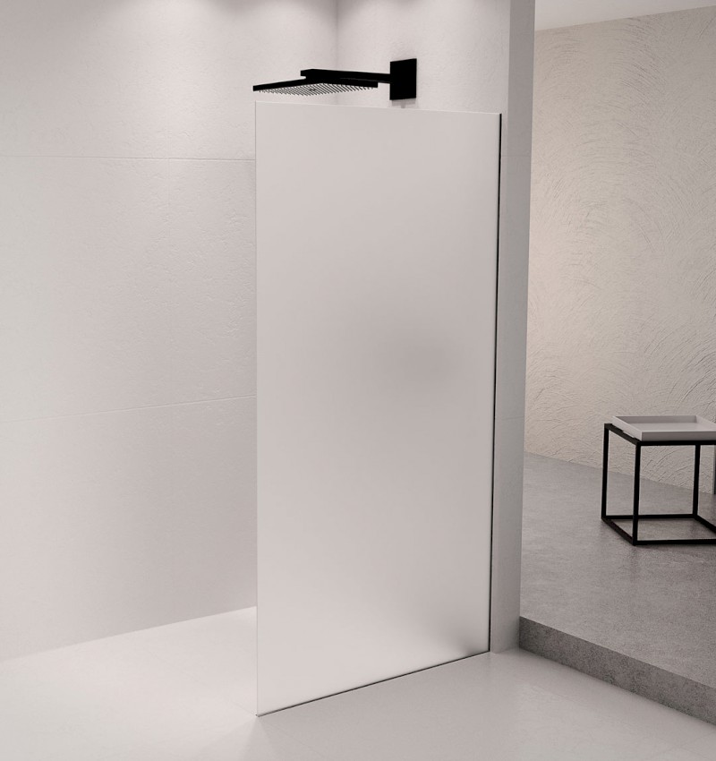 ARCHITEX sada pro uchycení skla podlaha-stěna se spádovou lištou, 1615x2105mm, pravá, černá mat AX2116BR