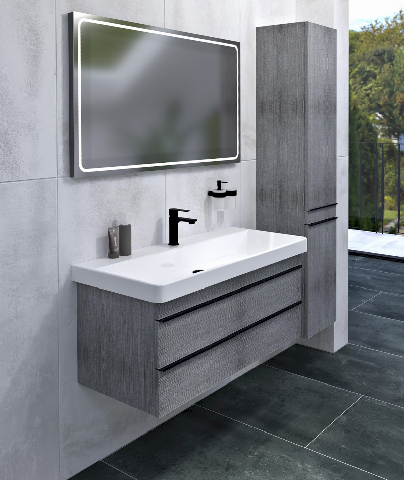 SITIA umyvadlová skříňka 101,4x50x44,2cm, 2xzásuvka, dub stříbrný SI105-1111