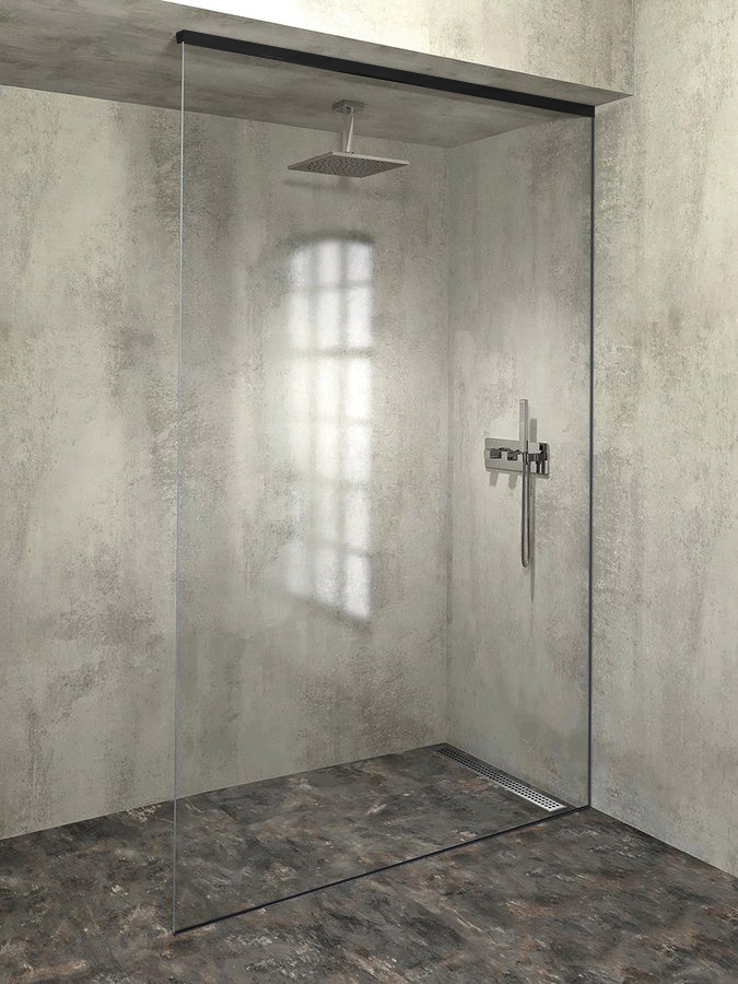 ARCHITEX sada pro uchycení skla, podlaha-stěna-strop, max. š. 1600mm, černá mat AXL2816B