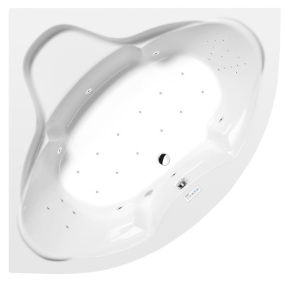 SIMONA hydromasážní vana, 150x150x44cm, Highline Hydro-Air, chrom 94111.6010