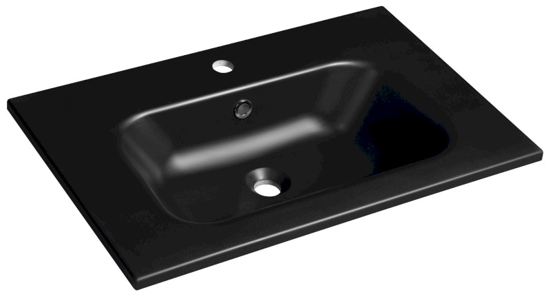 SIDRA umyvadlo, litý mramor, 71x46cm, černá mat SD071B