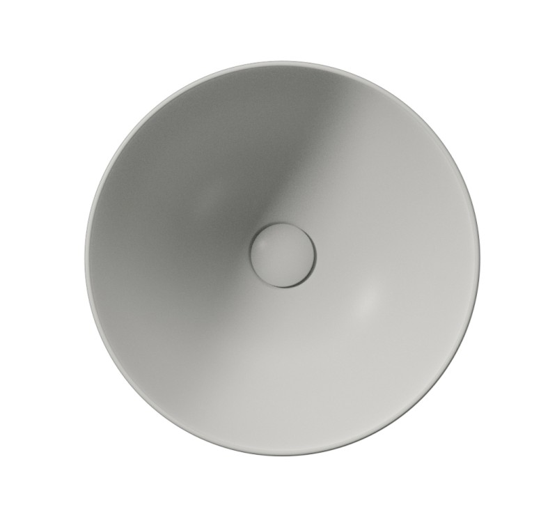 PURA keramické umyvadlo na desku vysoké, průměr 42cm, cenere mat 885217