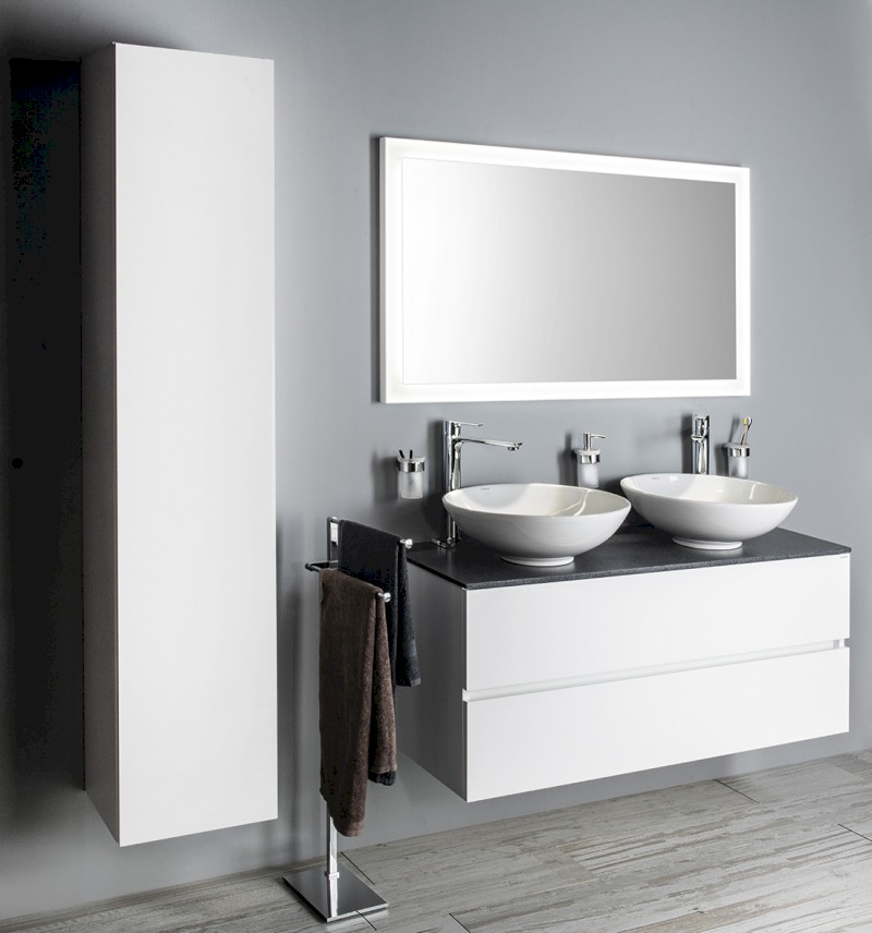 ODETTA umyvadlová skříňka 118x50x43,5cm, bílá lesk DT120-3030