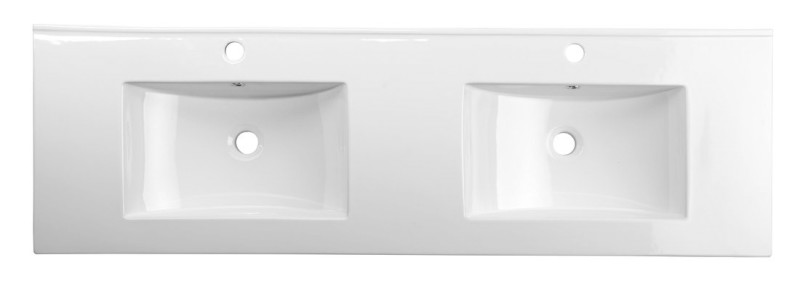 SLIM keramické dvojumyvadlo, nábytkové, 150x46cm, bílá 1601-150