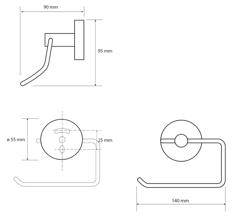 X-ROUND E držák toaletního papíru, chrom XR704