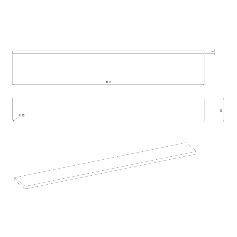 ABELINE police rockstone 800mm, bílá mat AB800-0101