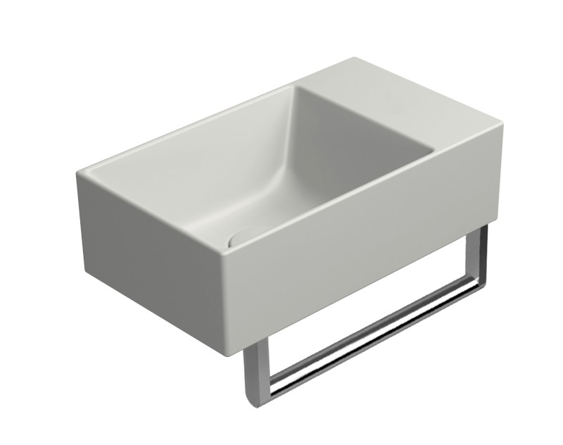 KUBE X keramické umývátko 40x23cm, bez otvoru, pravé/levé, cenere mat 9484017