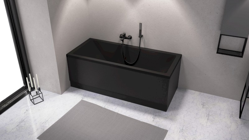 COUVERT panel čelní 180x52cm, černá mat, levý 72857.21