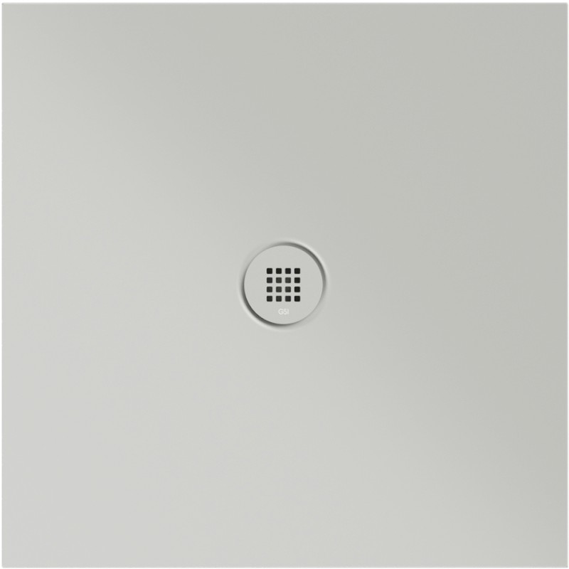 Keramická sprchová vanička, čtverec 80x80x2cm, cenere mat 46080817