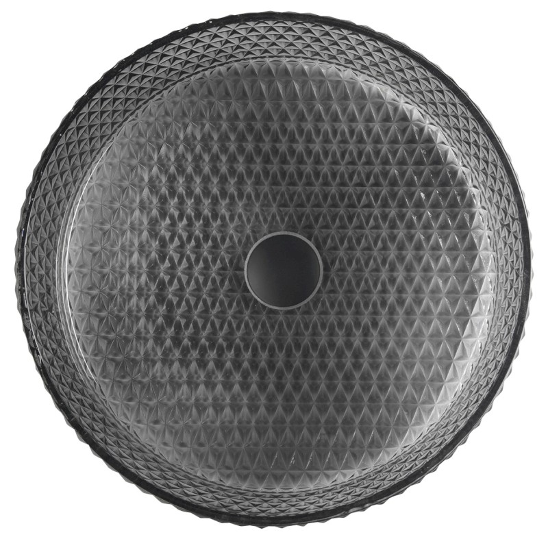 MARAGUA skleněné gravírované umyvadlo na desku Ø 39,5cm, černá TY214