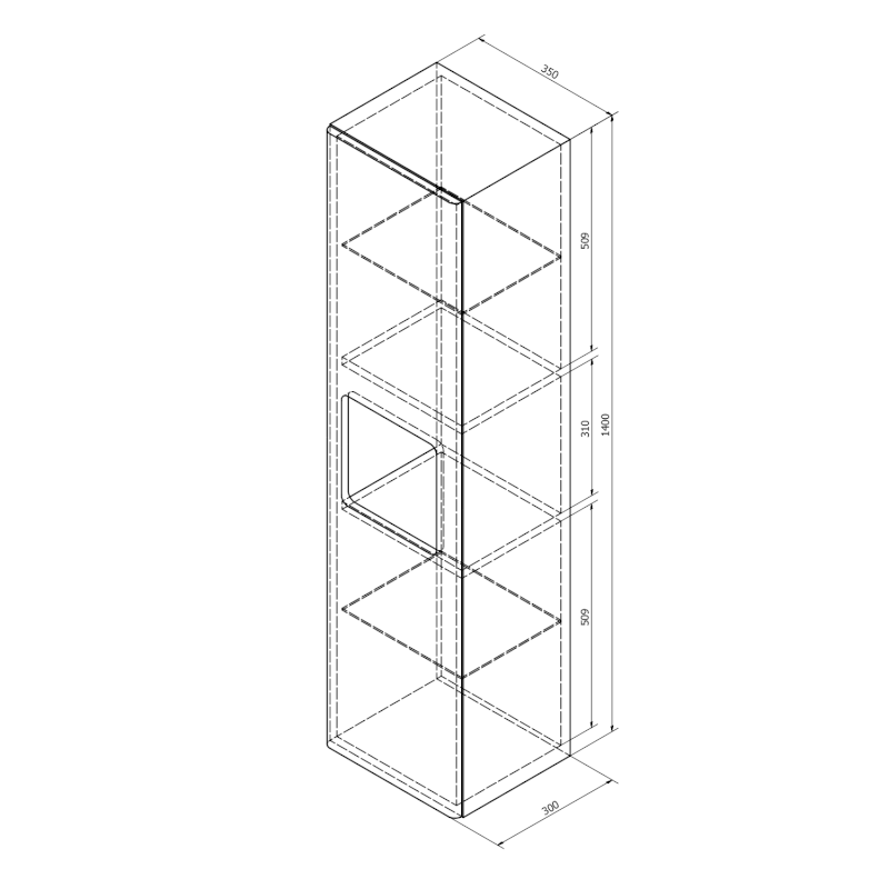 ELLA skříňka vysoká 35x140x30cm, 1x dvířka, levá/pravá, bílá EL350-3030