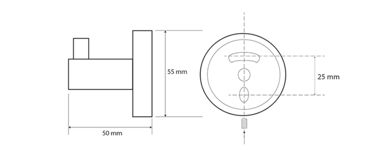 X-ROUND BLACK háček, černá mat XR205B
