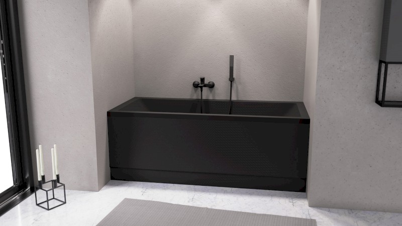 CLEO obdélníková vana 180x80x48cm, černá mat 95611.21