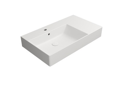 KUBE X keramické umyvadlo 80x47cm, s odkládací plochou vpravo, bílá mat 9456109