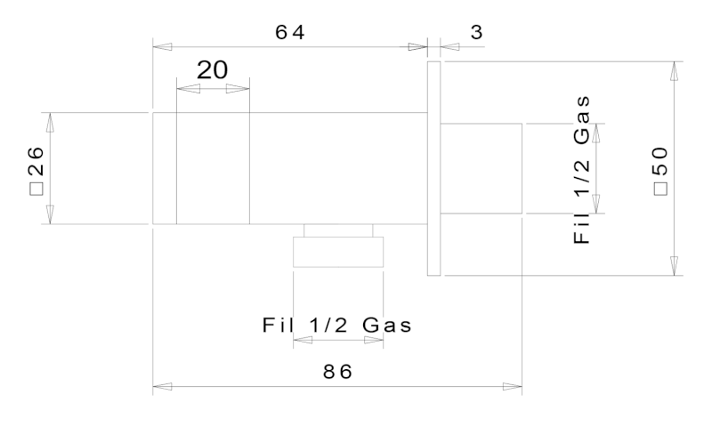 Držák sprchy hranatý, pevný, s vyústěním, chrom SG303