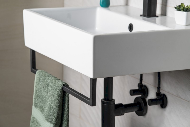 HANG držák ručníků pod umyvadlo 560x98mm, černá mat HG560