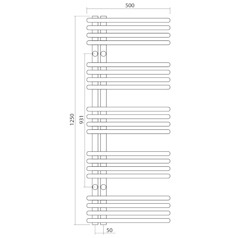 NYMPHA otopné těleso 500x1250mm, černá mat LLN125B