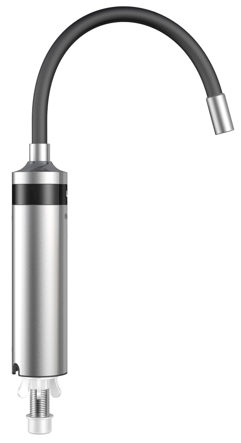 TON elektrická vodovodní baterie s průtokovým ohřívačem vody, flexi ramínko, 230V, 3kW, černá/nerez 211085