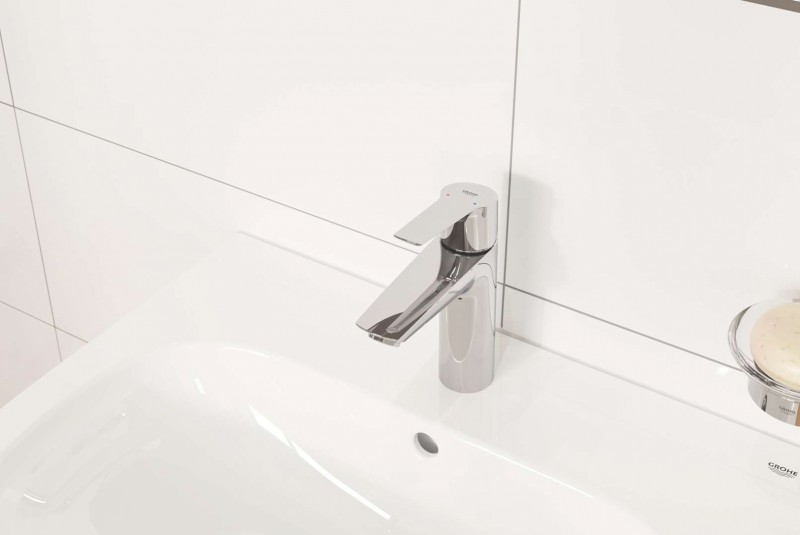 QuickFix Start Umyvadlová baterie s výpustí Push-Open, studený start, chrom GROHE 23551002