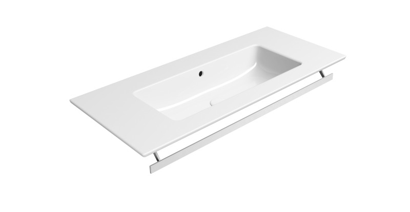 PURA keramické umyvadlo Slim 102x46cm, bez otvoru, bílá ExtraGlaze 8886011