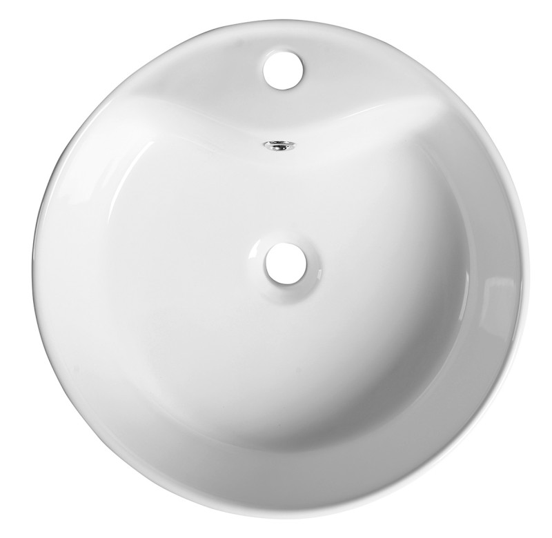 YAKARTA keramické umyvadlo na desku, Ø 46cm, bílá BH7021