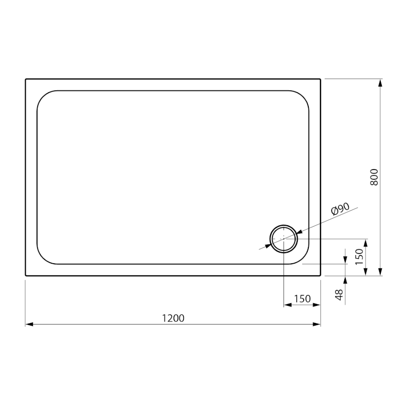 ELZA sprchová vanička z litého mramoru, obdélník 120x80cm, bílá 801.115.4