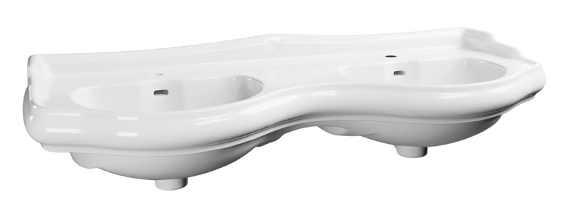 RETRO keramické dvojumyvadlo 120cm, bílá 104801