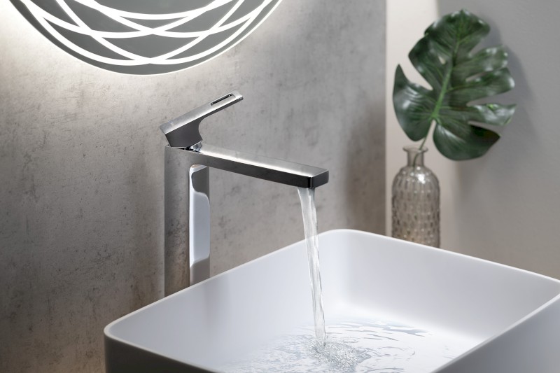 FORATA  stojánková umyvadlová baterie vysoká, prodloužená hubice, chrom FT007