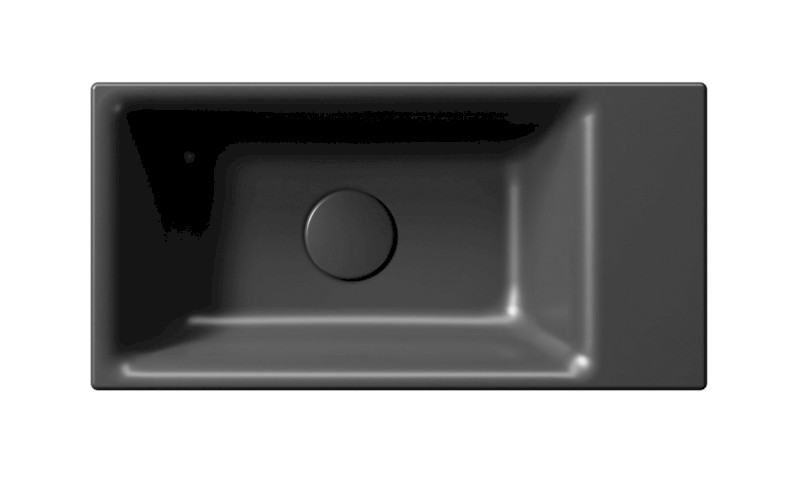 NUBES keramické umývátko 50x25cm, bez otvoru, pravé/levé, černá mat 9637026