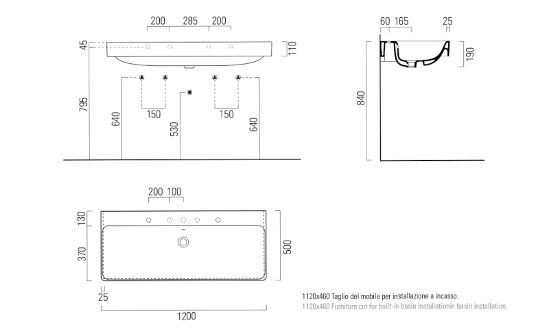 SAND keramické dvojumyvadlo 120x50 cm, bílá ExtraGlaze 9024211