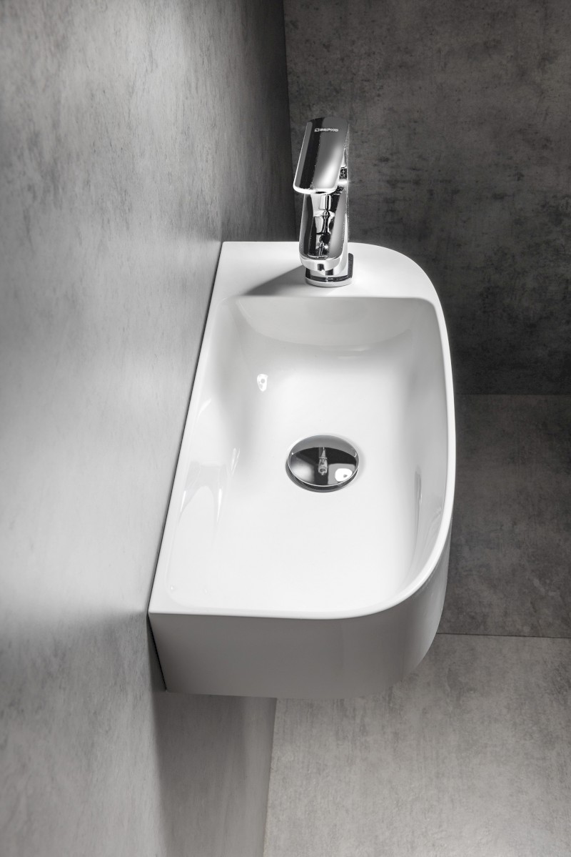 ALGA umývátko, litý mramor, 44x22cm, bílá AG440