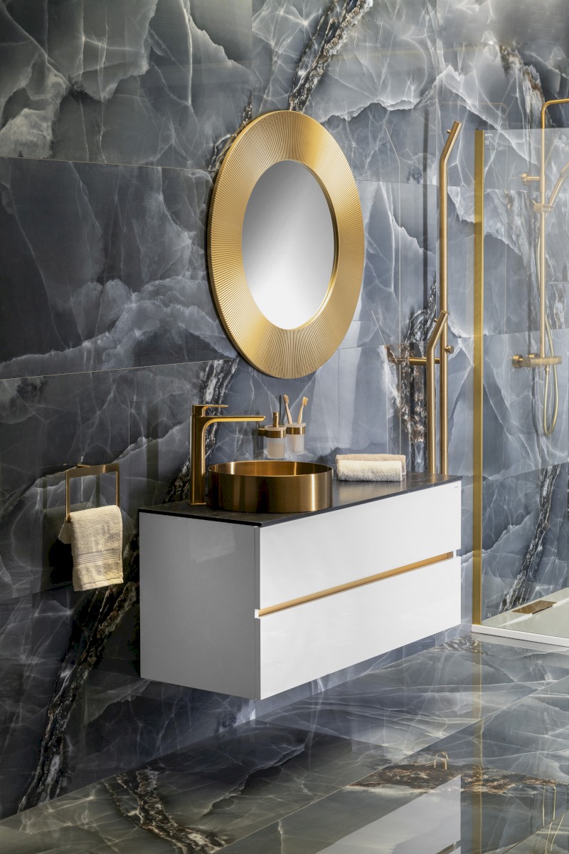 ODETTA umyvadlová skříňka 118x50x43,5cm, bílá lesk DT120-3030