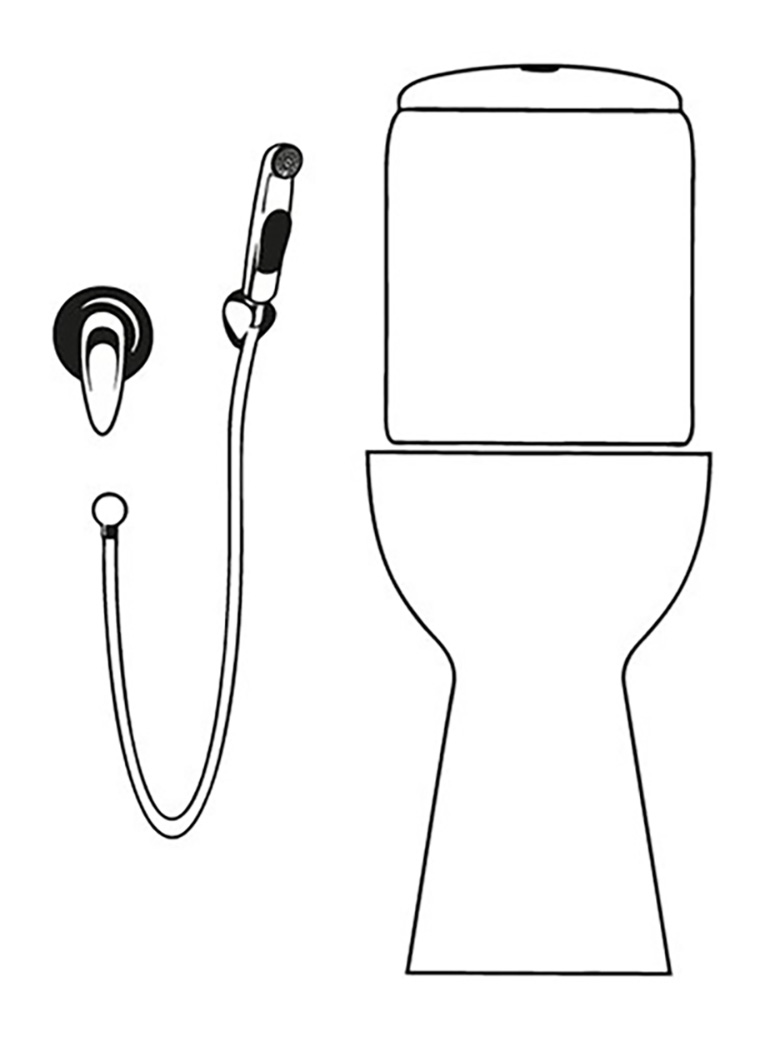 DELUXE bidetová sprška s držákem, ABS/chrom 12327205017