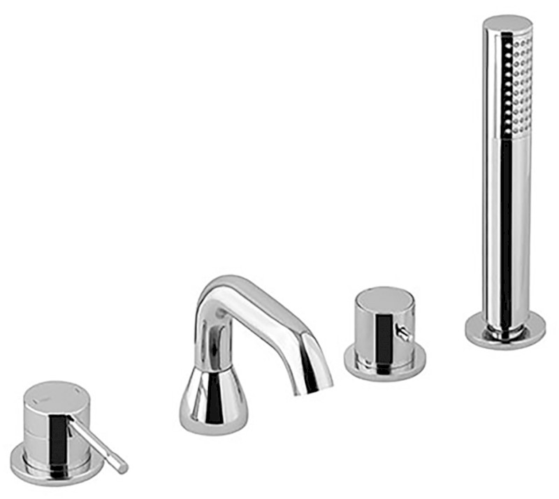 BLUE čtyřprvková baterie na okraj vany, chrom BUTECH4