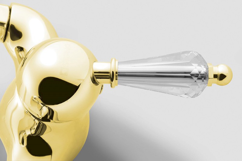 KIRKÉ CRYSTAL nástěnná sprchová baterie, páčka krystal, zlato KI11KZ