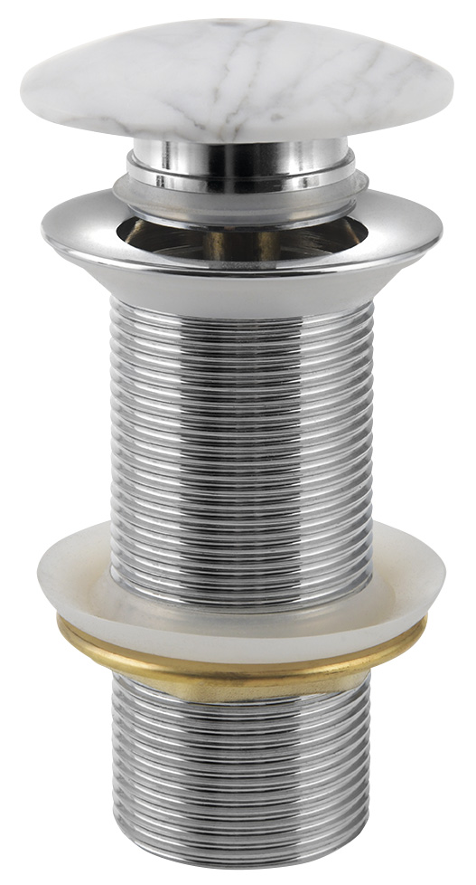 BLOK umyvadlová výpust 5/4“, click-clack, zátka bílá carrara, mat 2401-941