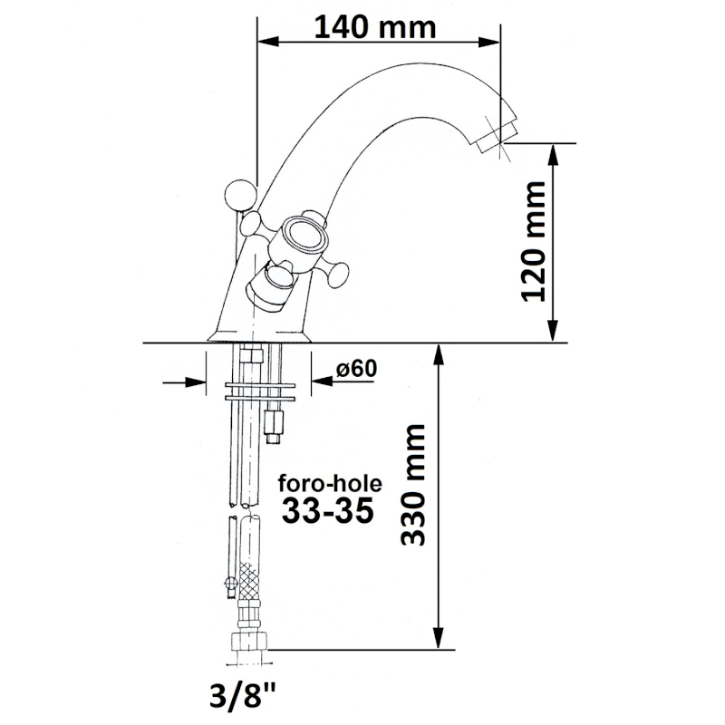 ANTEA stojánková umyvadlová baterie vysoká s výpustí, nikl 3278