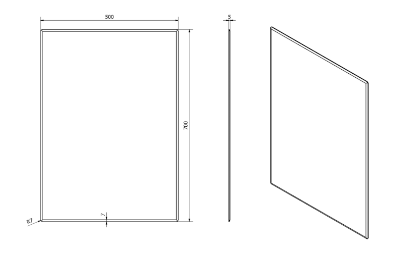 ACCORD zrcadlo s fazetou 50x70cm, CU free MF436