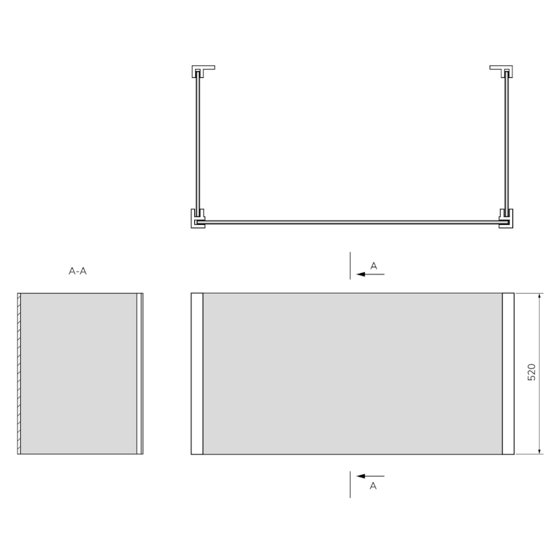 UNIVERSAL U panel 70x120x70x52cm 28221