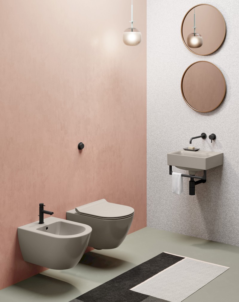 PURA bidet závěsný, 36x55cm, tortora mat 8865105