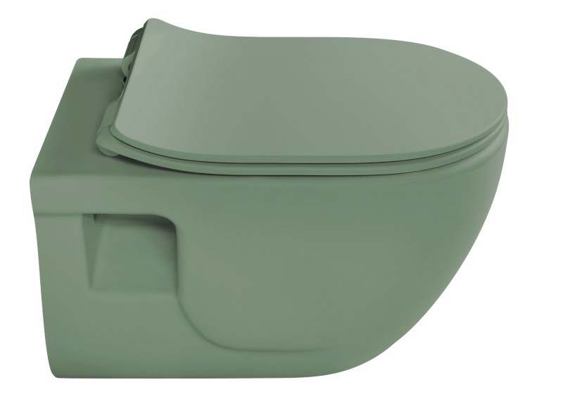 BRILLA závěsná WC mísa, Rimless, 36,5x53cm, zelená mat 100614-128
